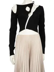 Black Cut Out Tie Detail Top