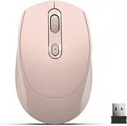 Wireless Mouse for Laptop, 2.4G Wireless Ergonomic Optical Cordless Mobile Office Computer Mice with Nano USB Receiver, 3 Adjustable DPI for PC, Notebook, Desktop (Pink)