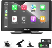 9 Inch Wireless Carplay & Android Auto with 1080P Backup Camera, Portable