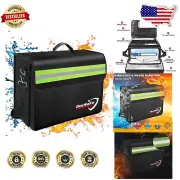 Stylish Fireproof and Waterproof Document Bag with Multiple Pockets - 17x12.5