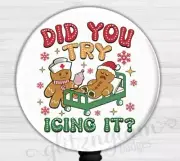 Funny Christmas Retractable ID Badge Holder, Nurse Holiday Badge Reel -GG6648D
