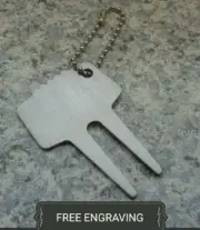 FREE ENGRAVING (PERSONALIZED) Golf Divot Keychain Key Ring