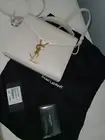 NWT $2550 YVES SAINT LAURENT Ivory Leather Convertible Crossbody Shoulder Bag