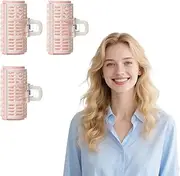 3 Pack Hair Curlers Rollers with Clips, Daily use Volume Hair Clip, Duckbill Clips Hair Rollers for Long Medium Short Thick Fine Volume Bangs, Rollers for Hair Curling (Medium Spiral Roll)