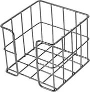 FUNNETOYU Small Wire Memo Pad Holder Elegant Basket for Desk Organization for Memo Pads Tea Bags and Office Supplies Design for Tidy Workspaces