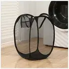 Washing Bag Mesh Collapsible Hamper Bin Storage Foldable Laundry Basket AU