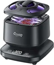 [Crwahie] Ultrasonic Retainer Cleaner, Detachable 45kHz Retainer Cleaner Machine 3 Modes Dental Cleaning Pod with Visible Window Digital Timer for Mouth Guard, Dentures, Aligner, Braces, Jewelry - Black