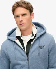 Essential Logo Zip Hoodie | Selvedge Blue Grit