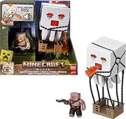 Mattel Minecraft Action Figure Set, Blast Attack Ghast with Lights, Sounds, Launcher & Projectile, Plus Piglin Warrior Inspired by The Movie