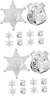 Toddmomy Police Badge Pins Hexagram Badges Cosplay Accessories for Role Play Safe and Props for Imaginative Play and Social Skills Development