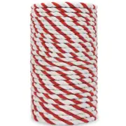 Red and White Cotton Rope 1/4 inch Ã— 100 ft Macrame Cord Gift Wrap 1 PCS
