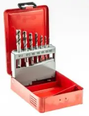 RS Pro SPIRAL FLUTE TAP SET 7-Pieces M3-M12 High Speed Steel, Metal Case