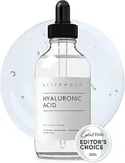 Asterwood Naturals Pure Organic Hyaluronic Acid Serum - Anti Ageing, Anti Wrinkle - Face Moisturiser for Dry Skin & Fine Lines - Leaves Skin Full & Plump - Intense Hydration in a Bottle (120ml)