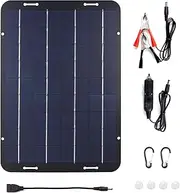 Labymos 10W 18V Solar Battery Charger Maintainer, Portable Waterproof Solar Panel Charging Kit for RV Camper Tractor Boat