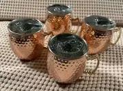Set of 4 Moscow Mule Copper Stainless Steel Mugs Eco One by Silver One Intl