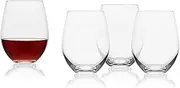 [Mikasa] Samantha Stemless Wine Glass, Set of 4, 21 Ounce, Clear