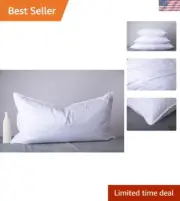 Plush King Size Goose Down Feather Pillow with Cotton Cover - Supportive Comfort