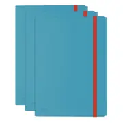 3PK Leitz Cosy 3-Flap Document A4 Folder w/ Pocket File Holder Organiser Blue