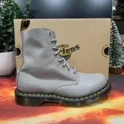 BRAND NEW IN BOX! Dr Martens 1460 Pascal Zinc Grey Soft Leather Boots Size UK 3