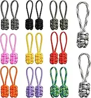 Binxus 20 Pieces Universal Zipper Pull Replacement Kit - Colorful Nylon Fixer Hand Woven Rope Handle Cord Tab (Multicolor), 20240702002