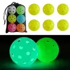 6pcs/set 40 Holes Glow in The Dark Pickleball Light Up Pickleball Ball Practice