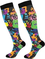 [GAIREG] Halloween Black Cats Compression Socks Compression Socks for Travel Knee High Socks Compression Men