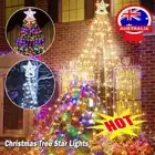 Solar LED Star Waterfall String Light Christmas Tree Hanging Lamp w/ Remote SW