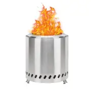 8.6" Smokeless Fire Pit Portable Outdoor Wood Burning Firepit Stainless Steel US