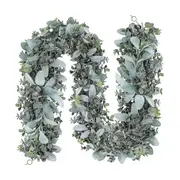 Faux Mixed Eucalyptus Leaves And 's Ear Leaves Garland Artificial Greenery Garland In Gray Green Fo As Shown