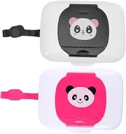 FELTECHELECTR 2Pcs Portable Wipes Dispenser Wet Tissue Holder with Practical Cover Lightweight Storage Box for Travel Nursery Stroller