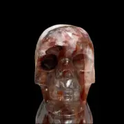 Hematoid Fire Quartz Skull Healing Crystal Carving 922g