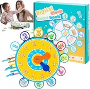 Clock for Teaching Time,Preschool Teaching Time Activity Adhesive Cardboard - Interactive Early Childhood Education Toys for 3+ Years Old Boys Girls