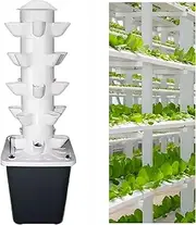 FXNFXLA Balcony Hydroponic Tower Garden, 25-Plants Hydroponics Growing System Kit for Beginners, Home Indoor Gardening Herbs, Fruits and Vegetables, Automatic Watering