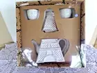 COVENTRY BONJOUR TEA POT & CUP SET EIFFEL TOWER 33 OZ TEAPOT (2) 4 OZ CUPS