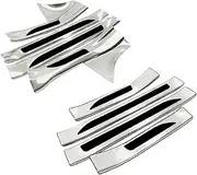 Stainless Car Door Sill Protector Sticker Threshold Pedal Strip Compatible for Toyota -RAV4 XA50 2019 2020 2021 2022 2023 2024 RAV 4(8PCS Silver Black)