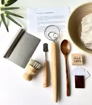 Sourdough Starter Kit 12 pcs, Banneton Set Round 9" or 10".