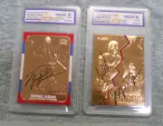 #D446. TWO FLEER 23KT GOLD BASKETBALL CARDS - MICHAEL JORDAN / SCOTTIE PIPPEN