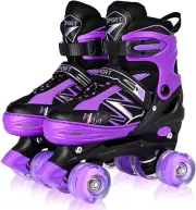 Boys Girls 4 Size Adjustable Kids Roller Skates for Children Toddlers Beginner w