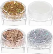 Boys and Girls Hair Glitter Makeup Gel Mermaid Sequins Set 4 Colors Face Paint Glitter for Parties Performances