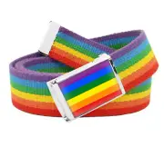 Build A Belt Rainbow 1.25" Canvas Web Belt With A Variety Buckle Options