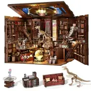 Book Nook Kit, DIY Miniature Dollhouse Booknook Kit with Led Light and Dust C...