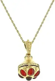 [Antiquities Couture] Antique Gold-Tone and Garnet Colored 34" Locket