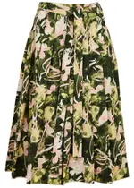 3.1 Phillip Lim Floating Iris Printed Cotton Midi Skirt - Multicoloured - 8 (UK12 / M) 8 (UK12 / M)