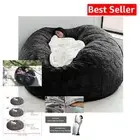 Giant 5FT Soft Fluffy Bean Bag Chair Cover for Modern Living Rooms and Bedrooms
