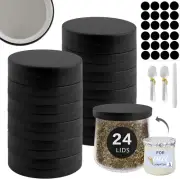 Oui Yogurt Jar Lids 24 Pack Black Metal Oui Lids for Yoplait Yogurt Container, L