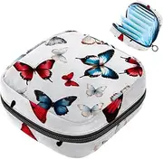 Period Bag,Sanitary Napkin Storage Bag,Colored Retro Butterfly,Tampon Holder for Purse