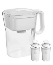 Brita Large 10-Cup Water Filter Pitcher-2 Filters, Champlain white smart filter