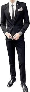 [Zylphorix] Men's Stripe 3 Piece Suit Elegant Business One Button Suits Jacket Vest Pant Tuxedo Party Set