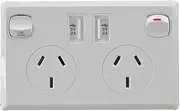 Dual USB Australian Power Point Home Wall Power Supply Socket Kitchen Office
