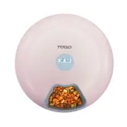 TODO 180ml x6 Meal Digital Lcd Automatic Pet Feeder Dog Cat Food Bowl Timer Pink